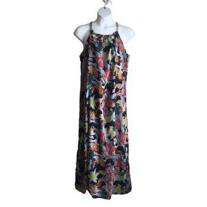 Mlla Gabrielle Women's Maxi Halter Dress Plus 2X Floral Chiffon A-Line Lined